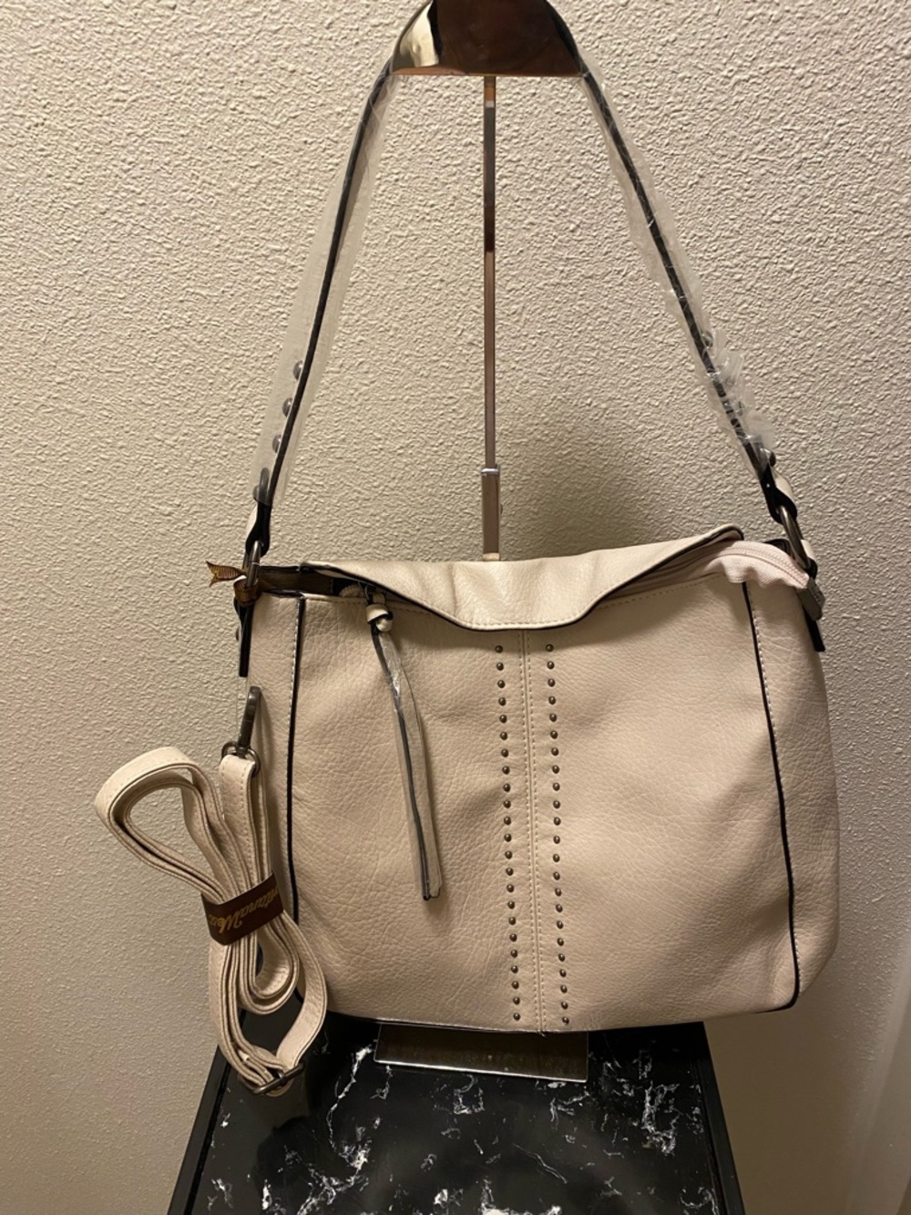 Montana West Studded Vegan Leather Shoulder Bag